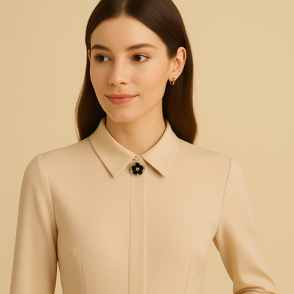 Black Flower Crystal Button – Chic Elegance in Every Detail