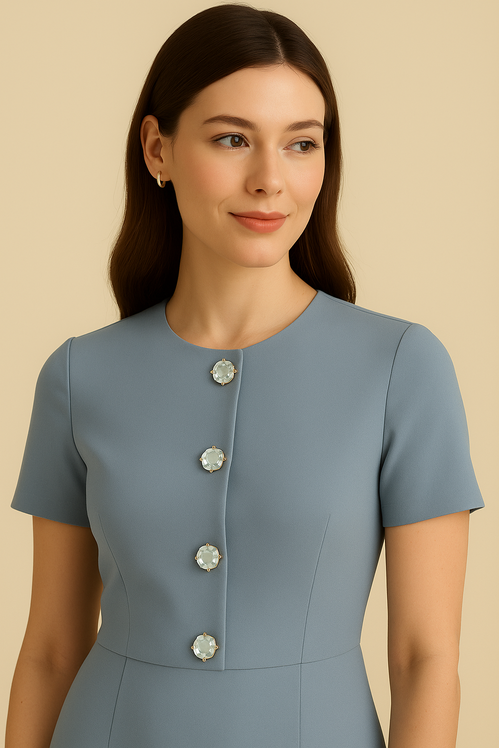 Elegant Crystal-Style Glass Button