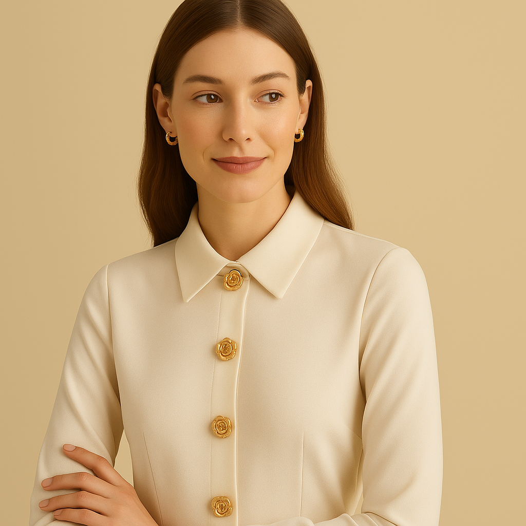 Golden Rose Decorative Button – Elegant Floral Design