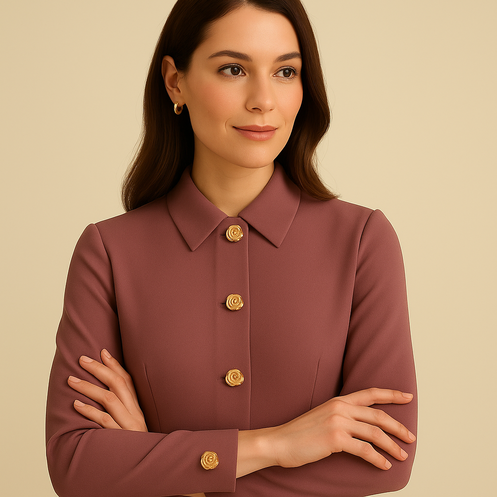 Golden Rose Decorative Button – Elegant Floral Design