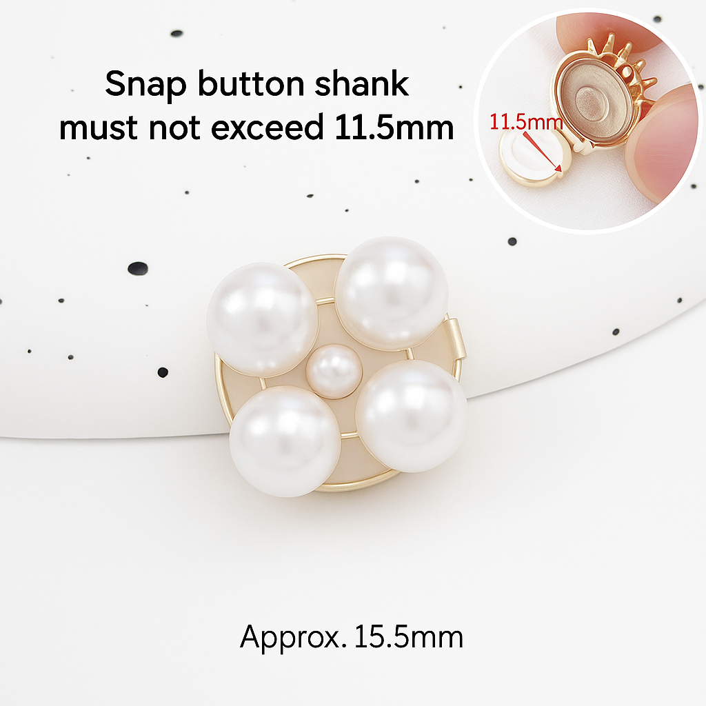 Elegant Genuine Pearl Cluster Button