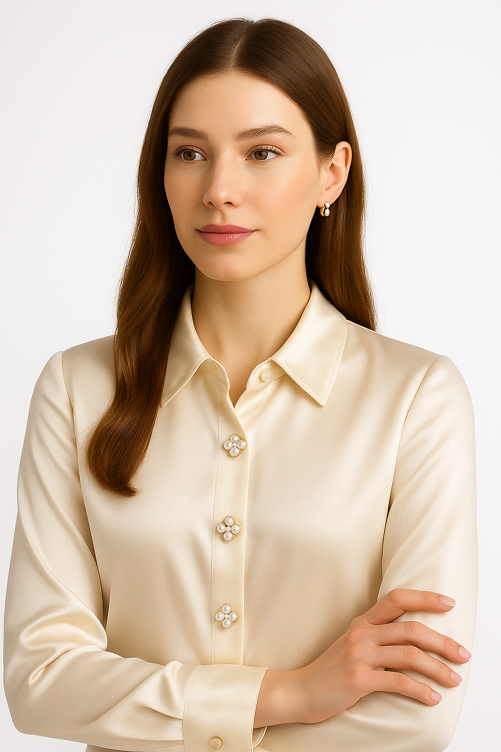 Elegant Genuine Pearl Cluster Button