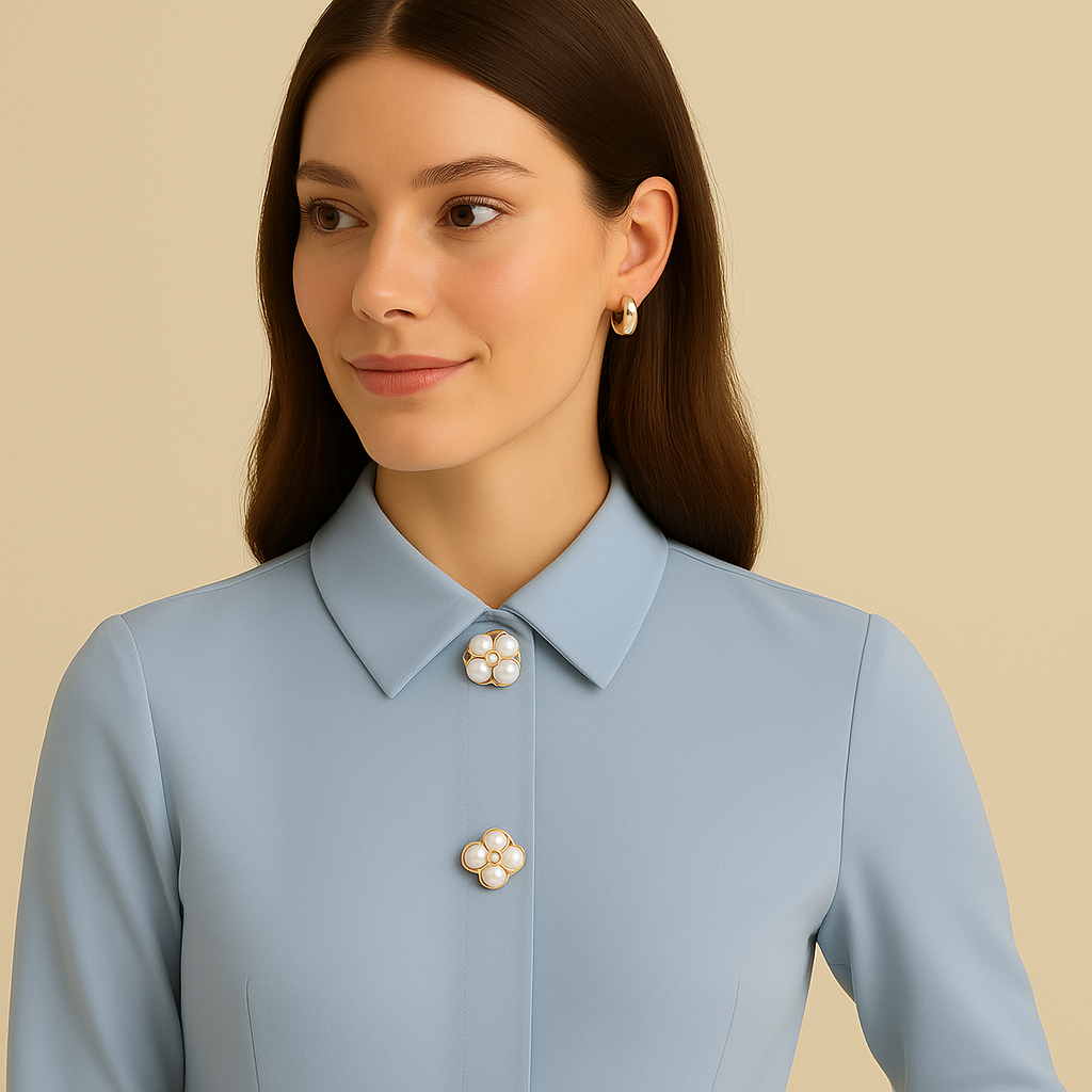 Elegant Genuine Pearl Cluster Button