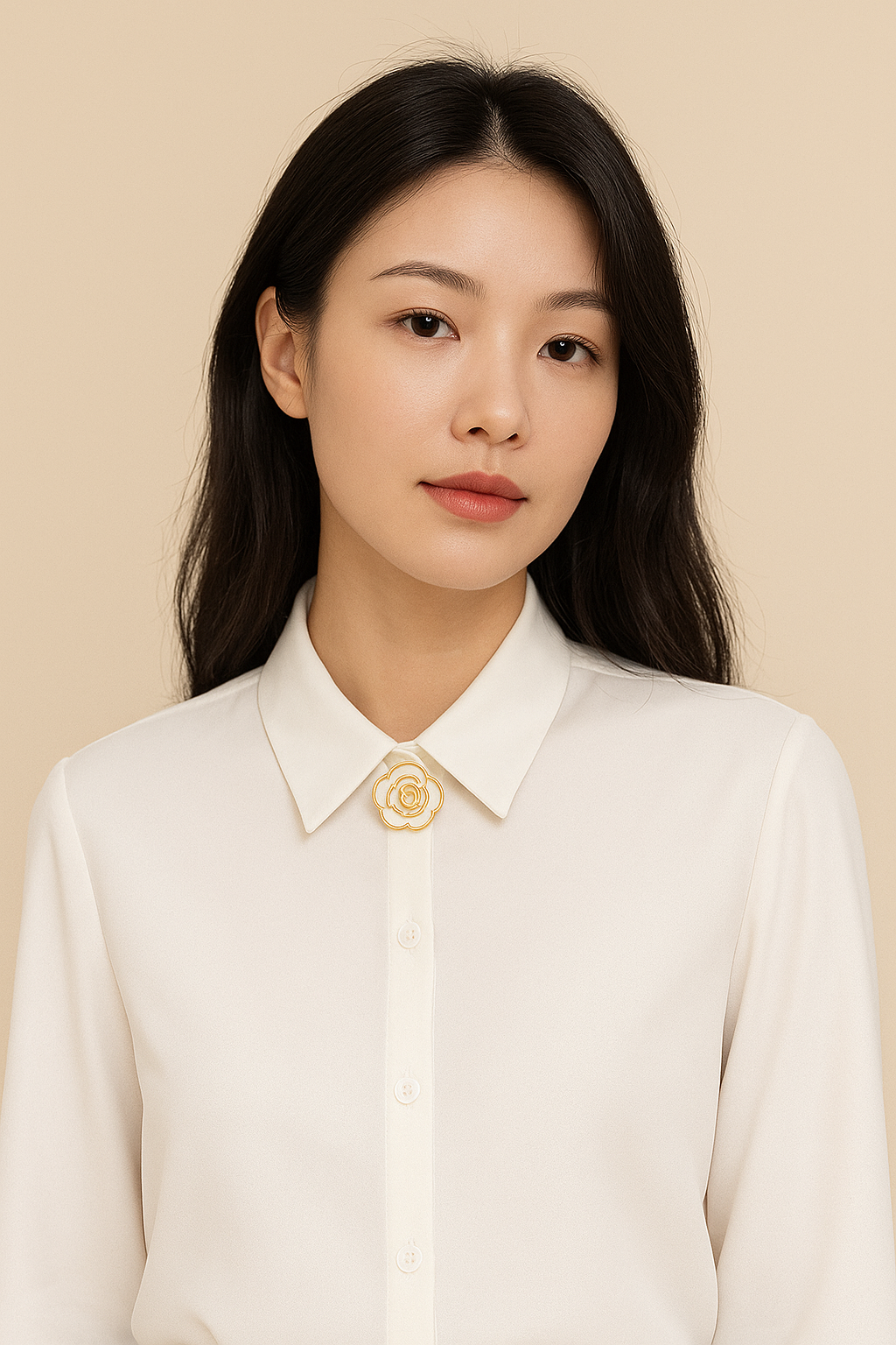 Add a touch of elegance to your wardrobe with our gold-trimmed rose buttons.