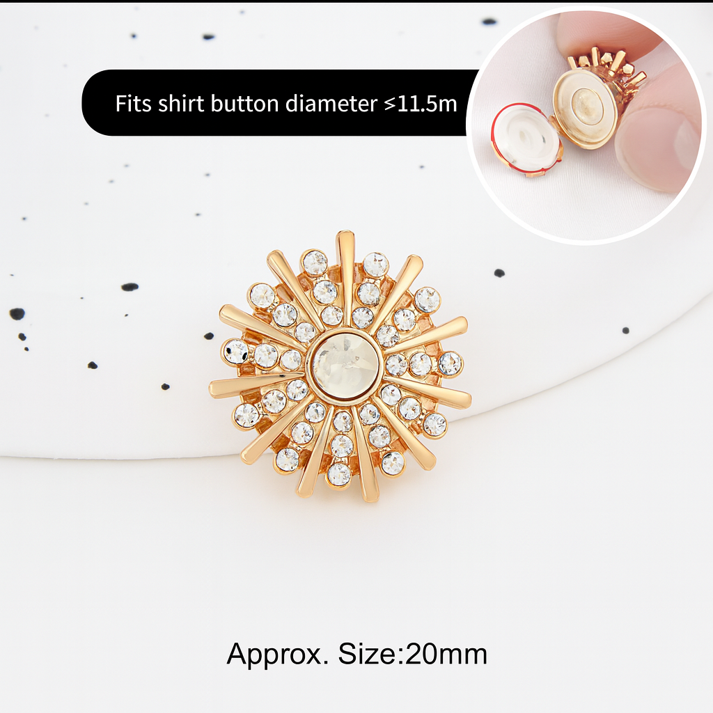 Gold Crystal Button – Minimal Elegance for Everyday Style
