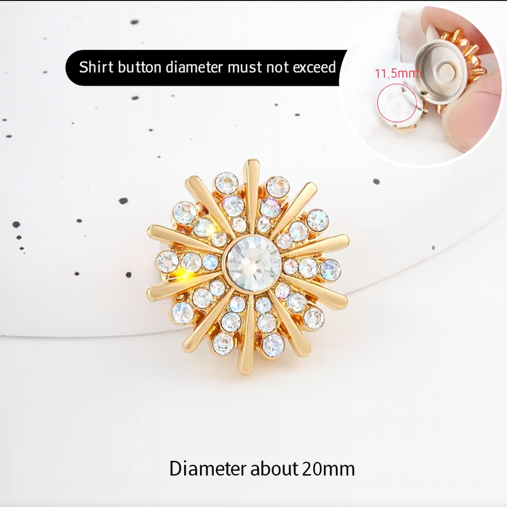 Gold Crystal Button – Minimal Elegance for Everyday Style