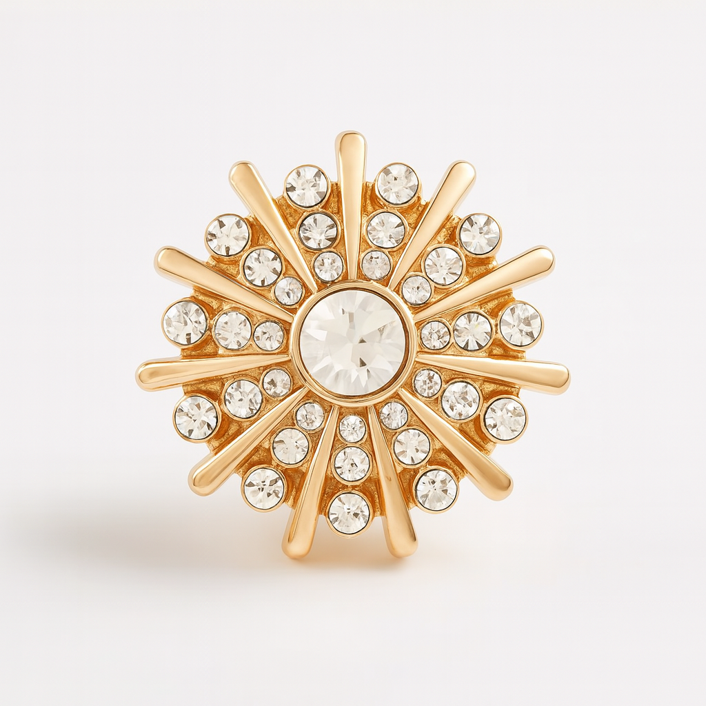 Gold Crystal Button – Minimal Elegance for Everyday Style